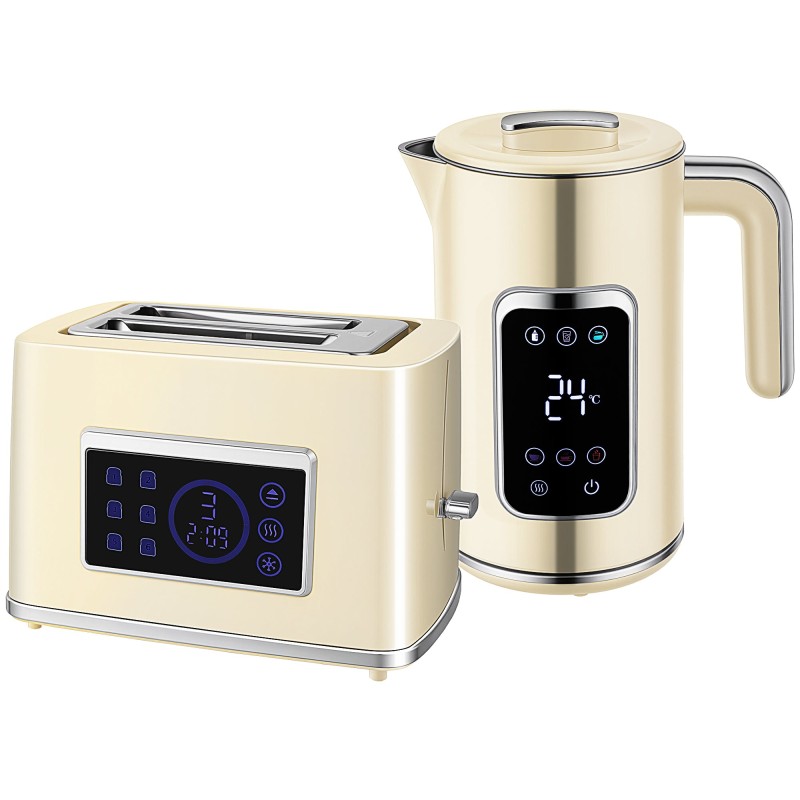 Set bollitore e tostapane con touch screen HOMCOM - Crema