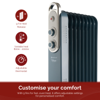Rediffusion Vintage 9 Finolierradiator 2KW Blå