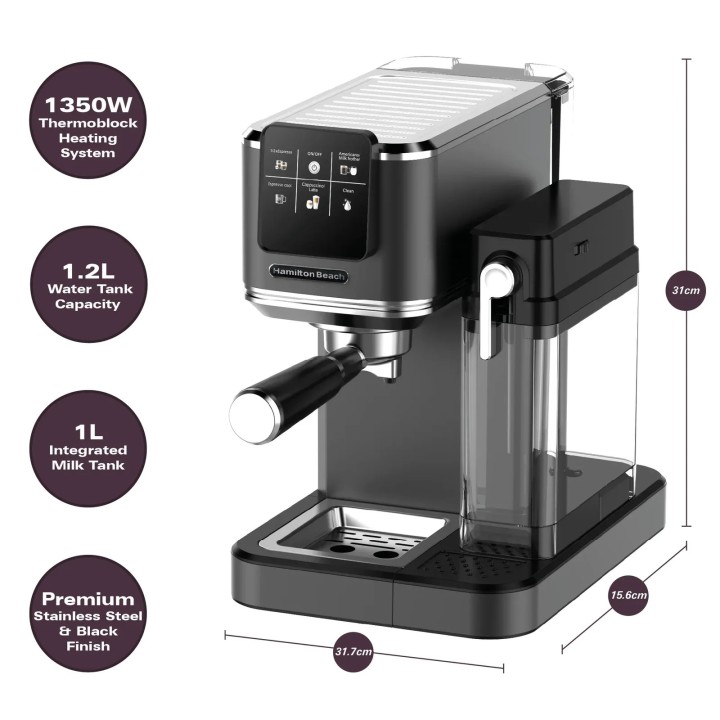 Hamilton Beach BaristaPro+ Touch 8-in-1 Espresso Machine