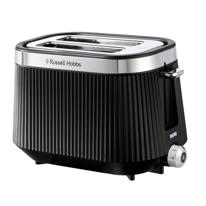 Russell Hobbs 26760 Brontë 2-Slice Toaster Black — Matte Fluted Design