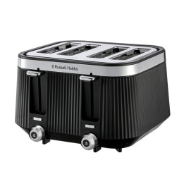 Russell Hobbs 26770 Brontë 4-Slice Toaster Black — Wide Slot Matte Design