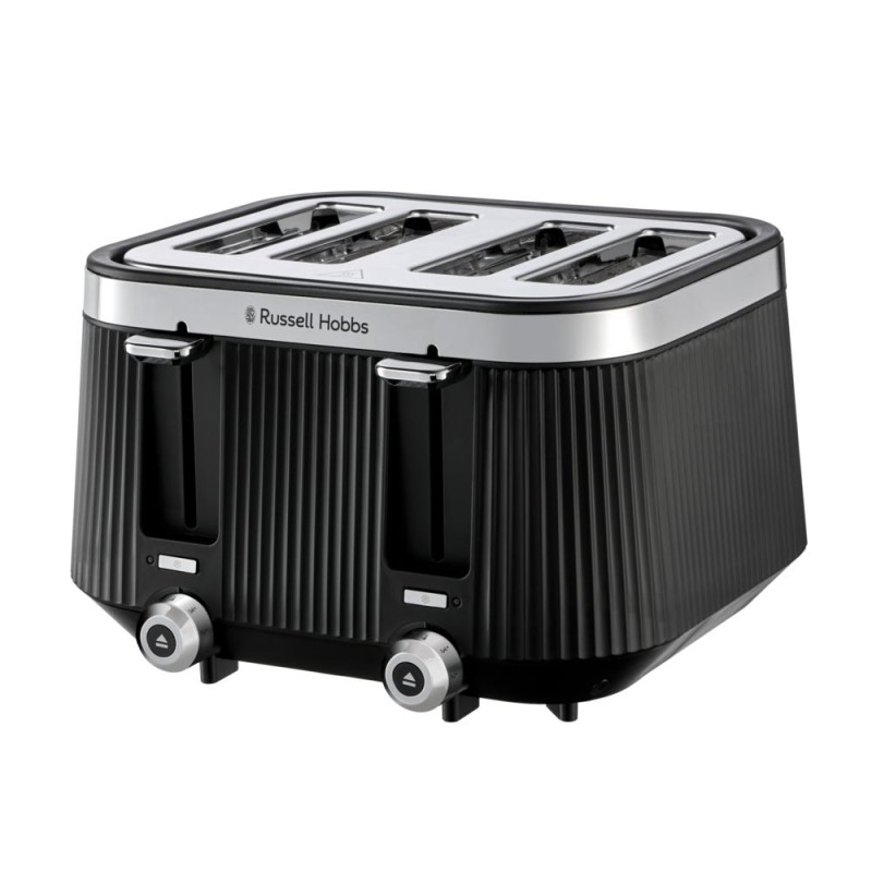 Russell Hobbs 26770 Brontë 4-Slice-Toaster Schwarz – Breitschlitz-Matt-Design