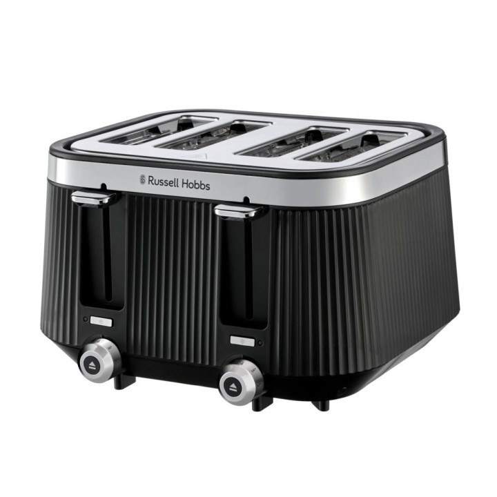 Russell Hobbs 26770 Brontë 4-Slice Toaster Black — Wide Slot Matte Design