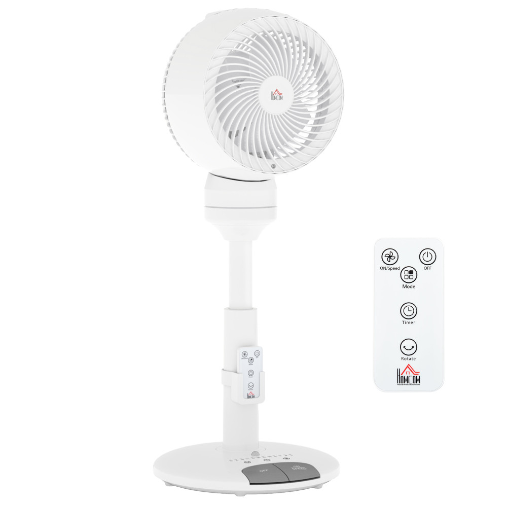 HOMCOM 28 Inch Standing Fan with Remote - White