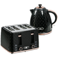 HOMCOM Kettle & 4-Slice Toaster Set | Fast Boil — Black