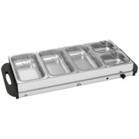 HOMCOM 5-Tablett-Elektro-Buffetwärmer | 300W