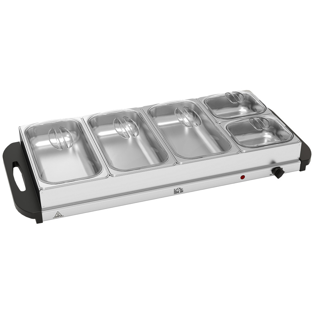 HOMCOM 5-Tablett-Elektro-Buffetwärmer | 300W
