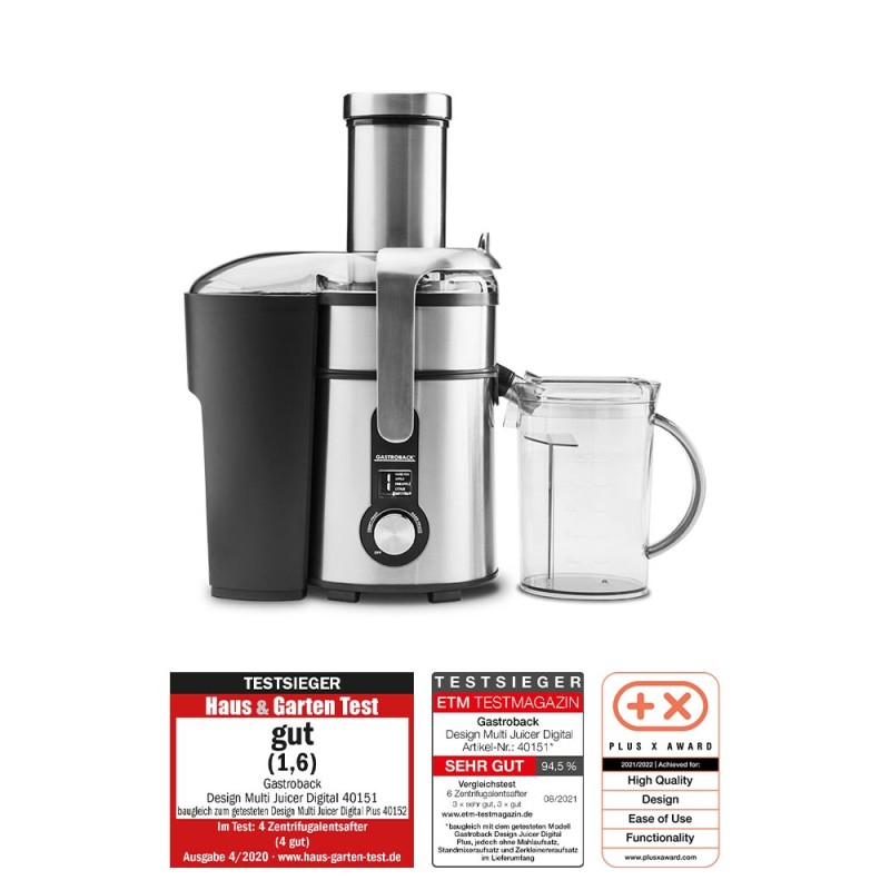 Gastroback 60151 Design Digital Multi Juicer – Titanbelagt skive for helfruktjuicing