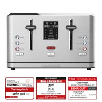 Gastroback 62396 Design Toaster Digital 4-Slice – 7 Bräunungsprogramme mit Vollkorn- und Croissant-Voreinstellungen