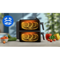 Philips 4000 Series 10L Stacked Dual Basket Airfryer NA460/09