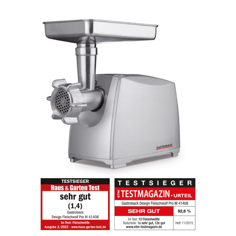 Gastroback 61408 Design Mincer Pro M – 3 Rustfrit stålskiver 3mm 4.8mm 8mm Professionel kvalitet