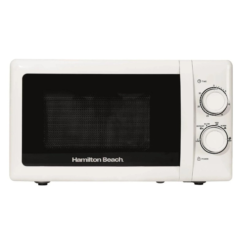 Hamilton Beach 20L Manuel hvid mikroovn med rustfrit stålkammer