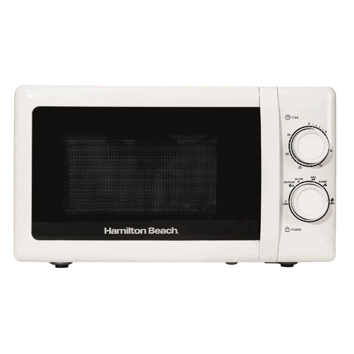 Hamilton Beach 20L Manual White Microwave with Stainless Steel Cavity