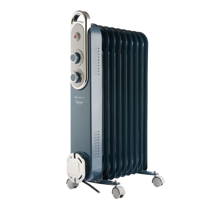 Rediffusion Vintage 9 Termoconvettore a Olio con Alette 2KW Blu