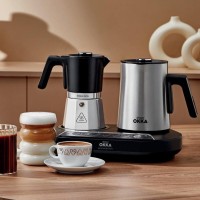 Arzum Okka Rich Moka Pot Cafetera Turca y Moka, Velvetiser, Espumador de Leche