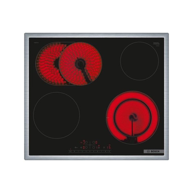 Bosch Serie 6 PKN645FP2E Kochfeld Schwarz Einbau 60 cm Keramik 4 Zone(n)