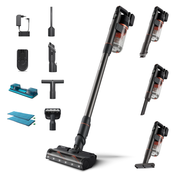 Philips Aqua 7000 Series Cordless Vacuum Cleaner, Digital Motor, PowerCyclone 12, with LED Lights, Up to 80 Minutes Runtime, wit