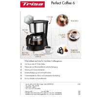 Trisa Perfect Coffee 6 cafetera negra capacidad tazas 6 función de mantenimiento del calor