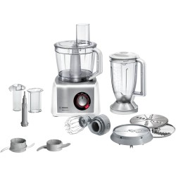 Bosch MC812S814 robot culinaire 1250 W 3.9 L Acier inoxydable, Blanc