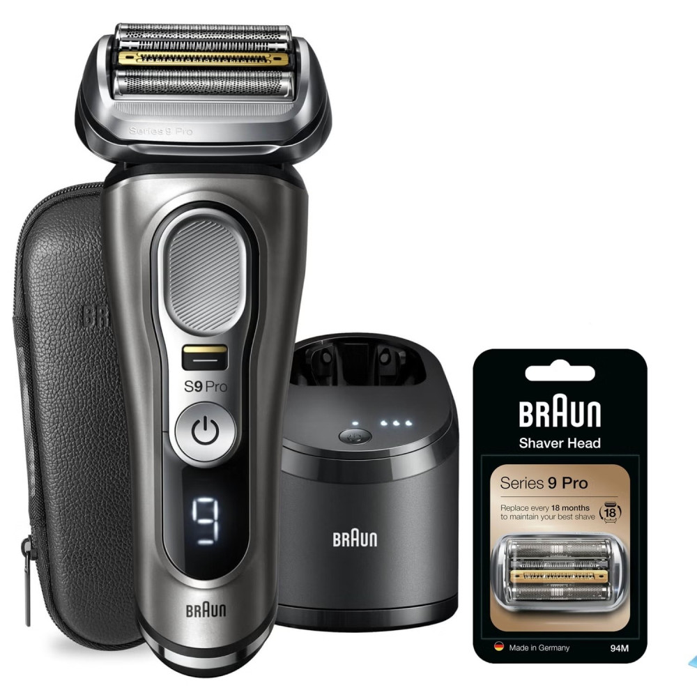Braun Series 9 Pro 9465cc Afeitadora de lámina Recortadora Negra, Plateada