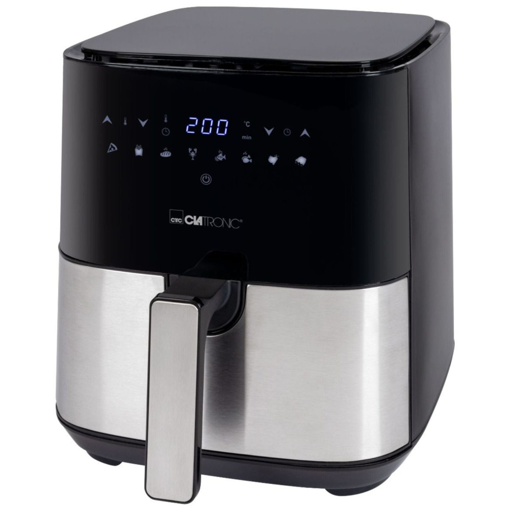 Clatronic FR 3782 H Single 5 L Stand-alone 1450 W Hot air fryer Black, Stainless steel