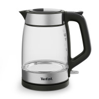 Tefal Glass Kettle KI605830 vannkoker 1.7 L 2200 W Svart, Sølv, Gjennomsiktig