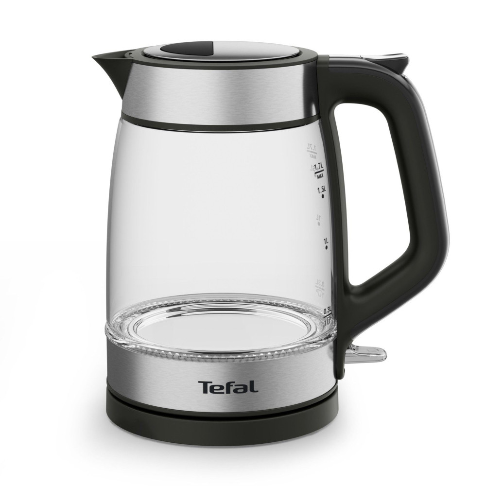 Tefal-lasikattila KI605830 vedenkeitin 1.7 L 2200 W musta, hopea, läpinäkyvä