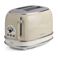 Ariete 155 Design 2 Slice Toaster with Sandwich Cages, 6 Toasting Levels, 810 W, Stainless Steel Body,
