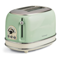 Ariete 155 Design 2 Slice Toaster with Sandwich Cages, 6 Toasting Levels, 810 W, Stainless Steel Body,