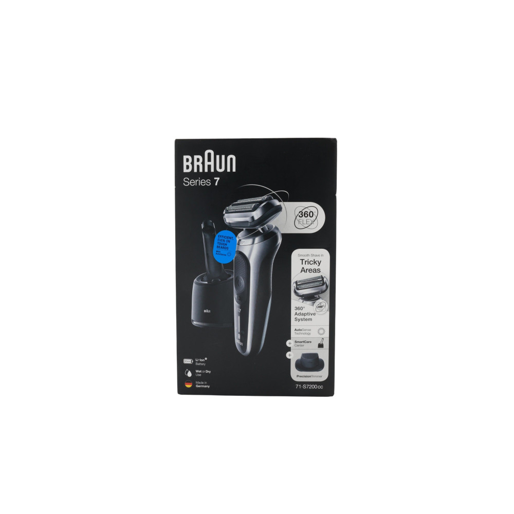 Braun Series 7 71-S7200cc Foil shaver Trimmer Sort, Sølv