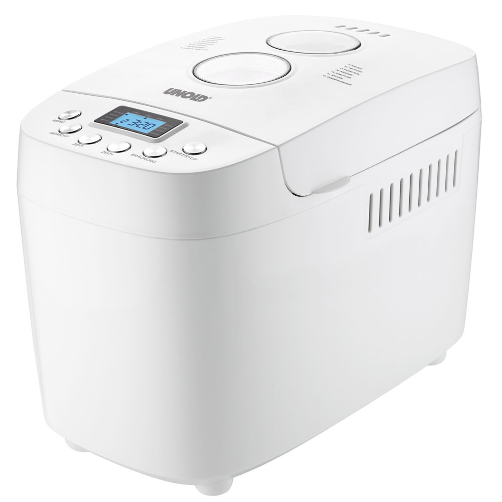 Unold 68520 Big White Bread Maker for up to 1,500g of bread, featuring 15 programs (including for gluten-free