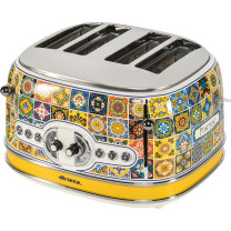 Ariete 156 Positano Brødrister, 1630W, 4 skiver, 6 bruningsnivåer, Smulebrett, Tinefunksjon, Automatisk