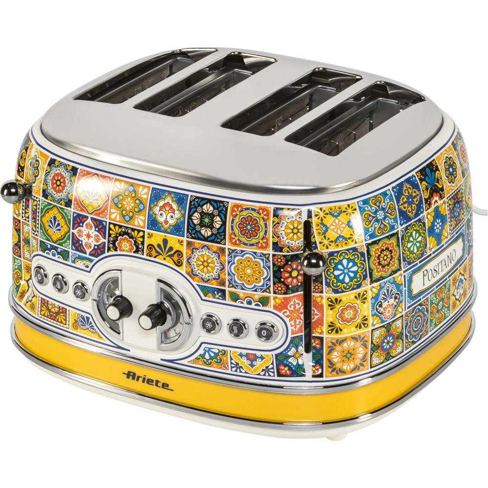 Ariete 156 Positano Toaster, 1630W, 4 slices, 6 browning levels, Crumb tray, Defrost function, Automatic