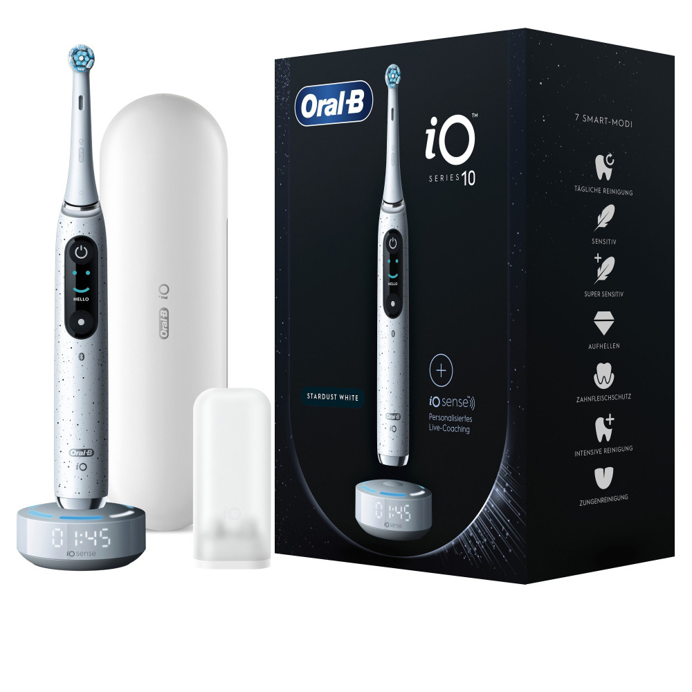 Oral-B iO Series 10 spazzolino elettrico, 7 modalità di pulizia per l'igiene dentale, iOSense, tecnologia magnetica & 3D