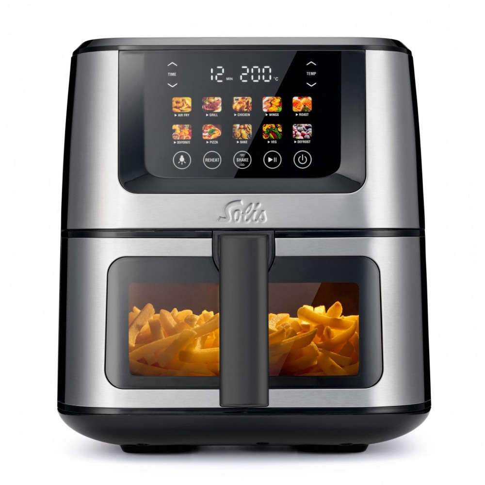 Solis Air Fry & Dry XL Single 7.5 L Stand-alone 1870 W Hot air fryer Black, Silver