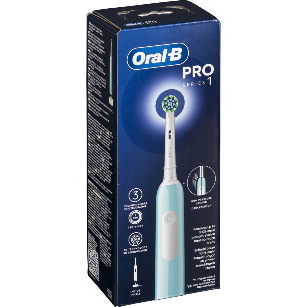 Oral-B Pro 1 Spazzolino elettrico rotante Cross Action per adulti Blu, Bianco