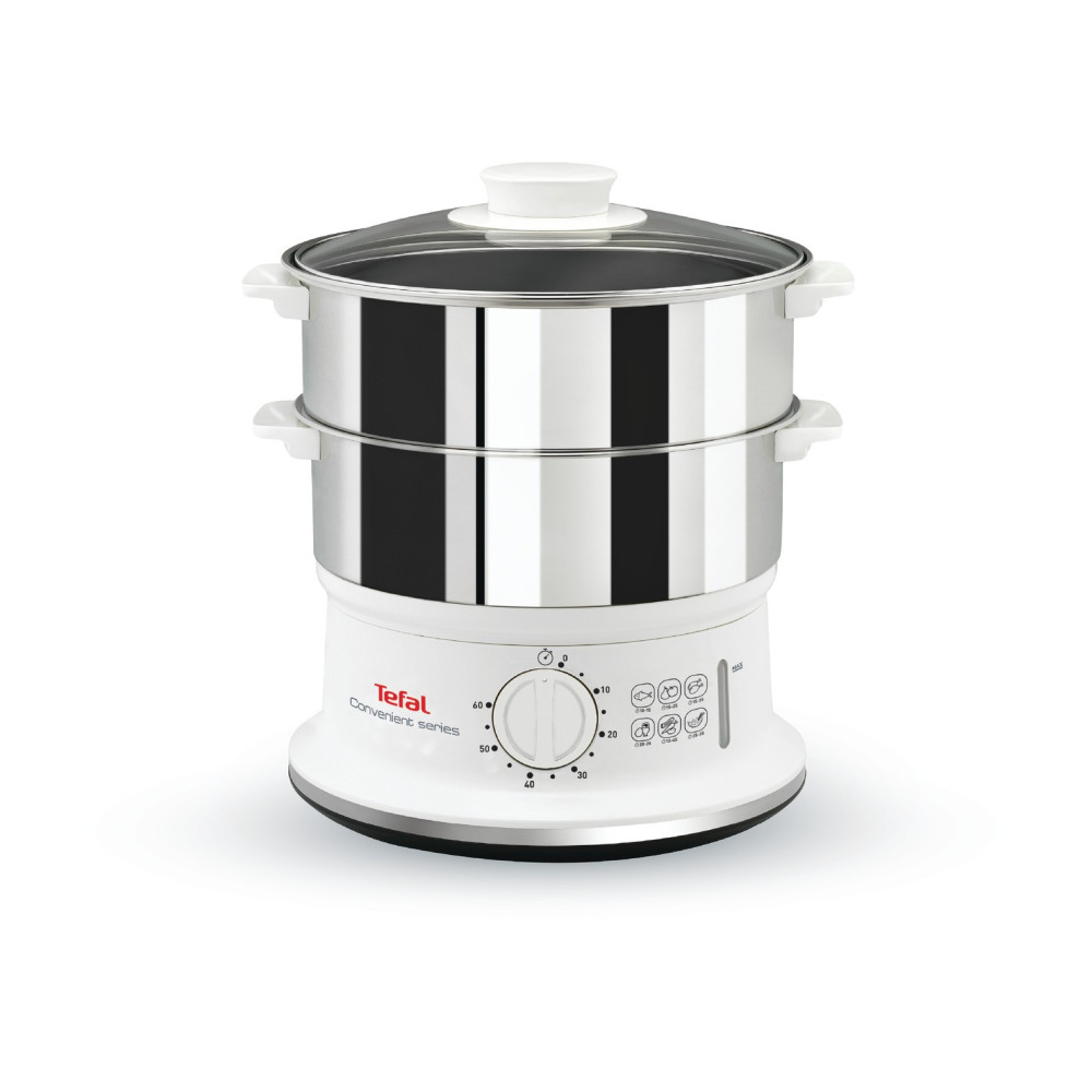 Tefal VC1451 cuiseur vapeur 2 panier(s) autoportant 900 W Blanc, Acier inoxydable