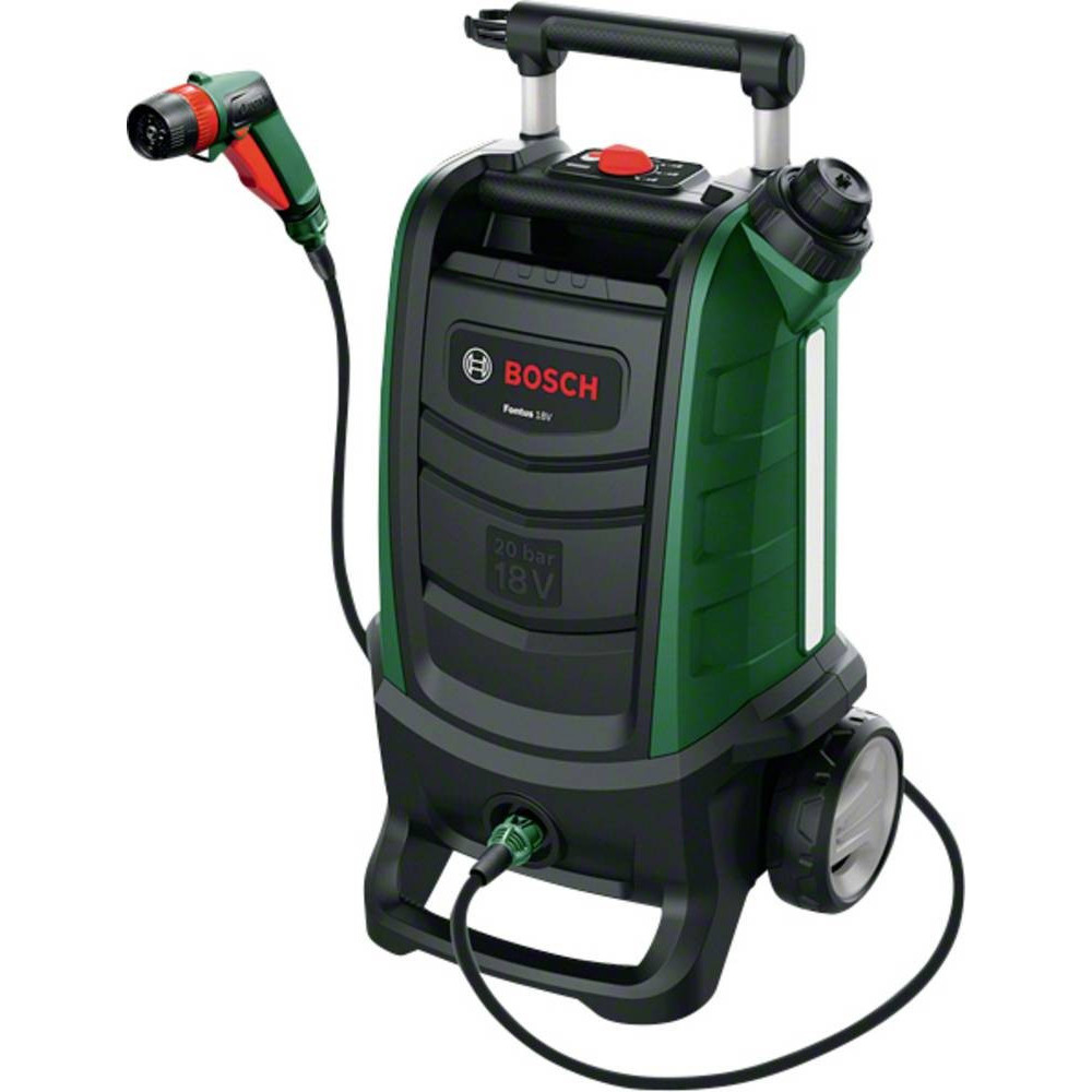 Bosch Fontus 18V pressure washer Upright Battery Black, Green