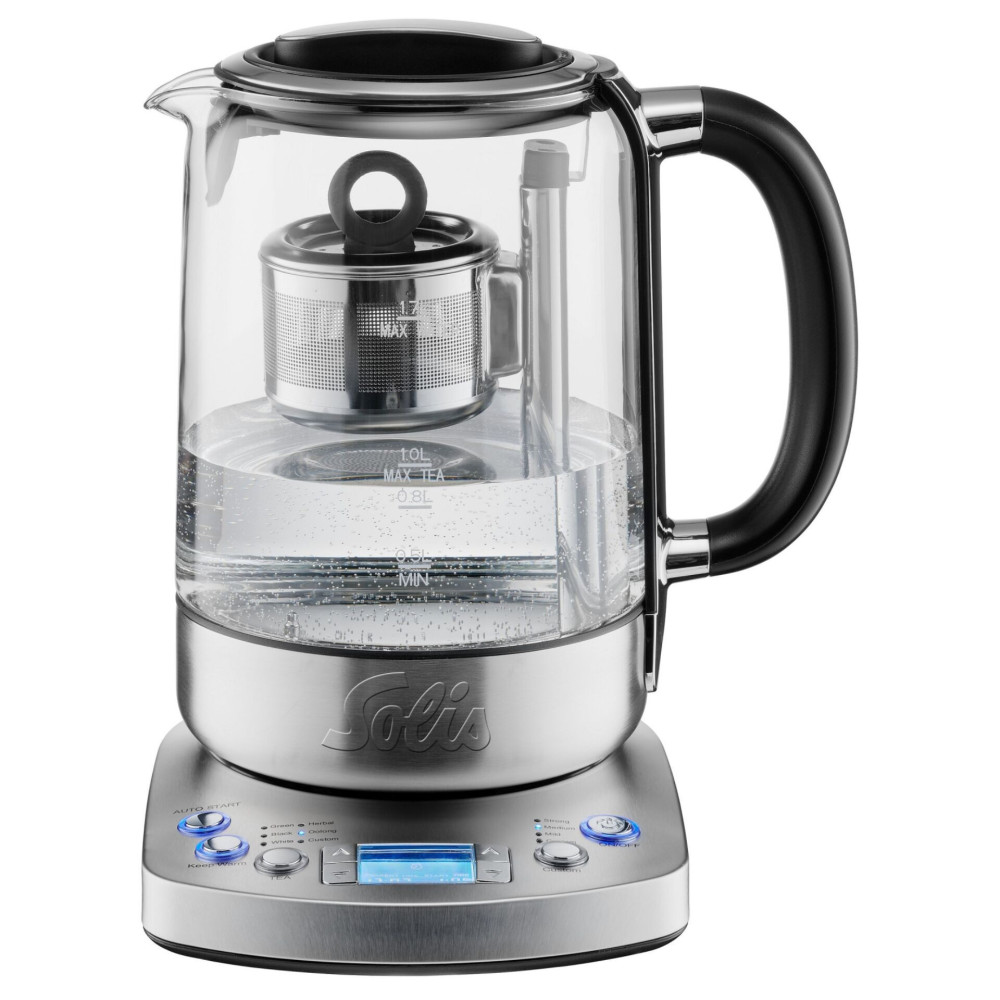 Solis 962.01 electric kettle 1.7 L 2200 W Black, Stainless steel, Transparent