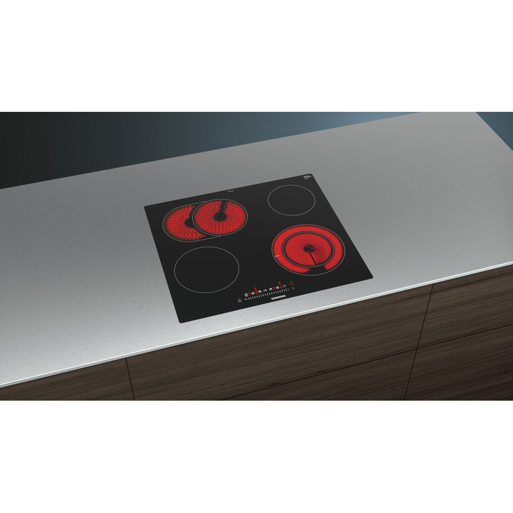 Siemens ET601FNP1E hob Black, Stainless steel Built-in Ceramic hob 4 zone(s)