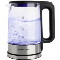 GourmetMaxx 12053 1.7 L LED Glass Kettle - Stainless Steel/Black
