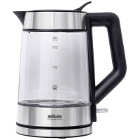 Silva Homeline KL-G 2007 1.7 L Glass Kettle - Silver/Black