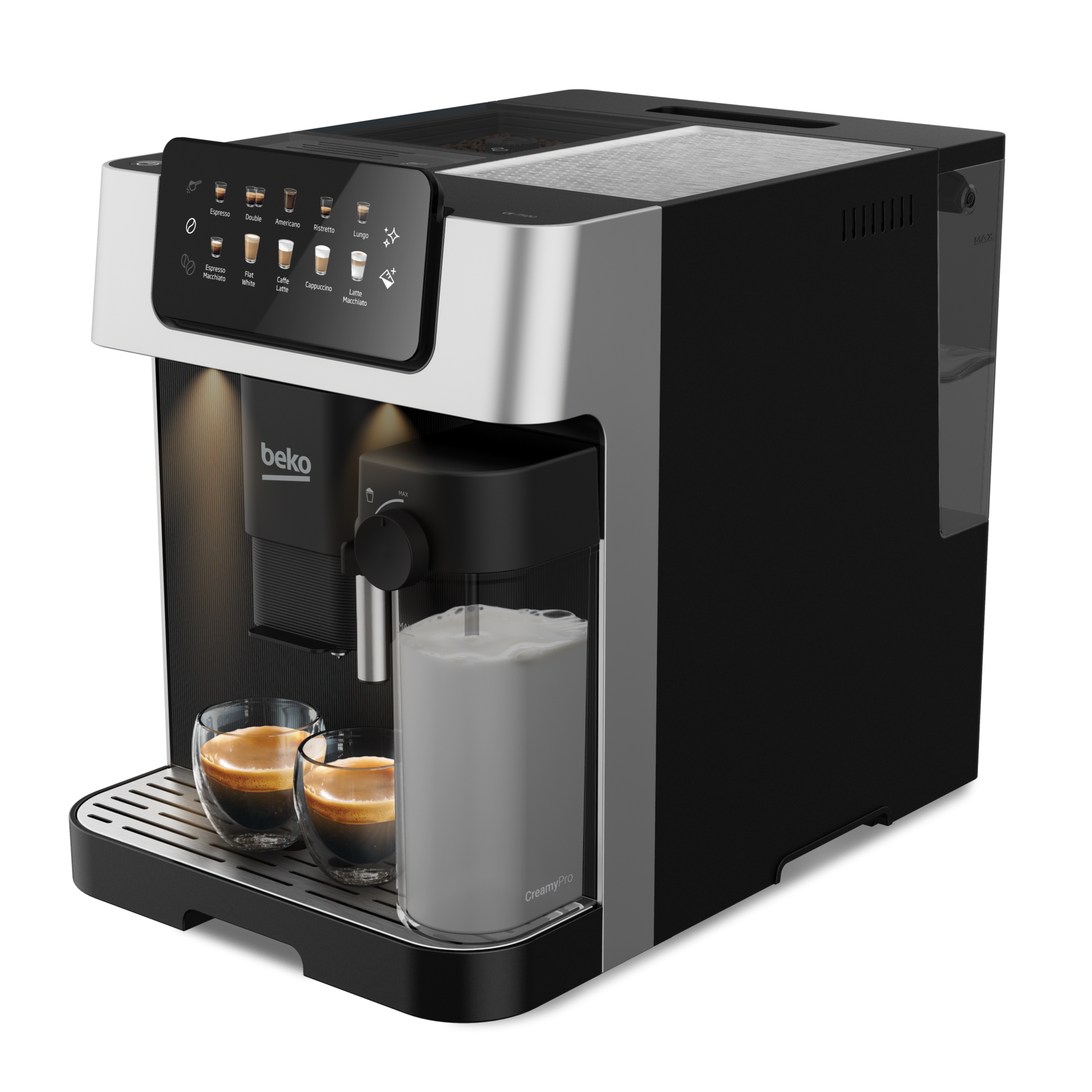 Beko CEG7304X Bean to Cup Coffee Machine Integrated Milk Jug image 1