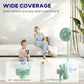 HOMCOM 40 cm Standing Fan, Cooling Floor Fan with 80° Oscillating, Adjustable Tilt and Height, 4 Speed, Remote Control, Green