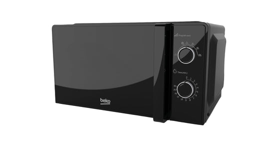 Beko Solo Microwave MOC20100BFB | Black Compact Design | 20L Capacity | 700W Power | Manual Controls | Includes Auto-Defrost & Easy To Use 30 Min
