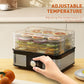 HOMCOM 5 Tier Food Dehydrator, 245W Stainless Steel Food Dryer Machine with Adjustable Temperature for Drying Fruit, Meat, Vegetable, Jerky and Pet Treat, Black