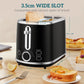 HOMCOM Polished Retro 40-100°C Kettle and Toaster Set - Black