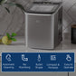 HOMCOM Ice Maker Machine Countertop, 9 Ice Cubes in 8 Mins, 12KG in 24Hrs, Self-Cleaning Portable Ice Cube Maker w/ Adjustable Ice Size, Ice Scoop, Basket, Stainless Steel, No Plumbing Required, Black