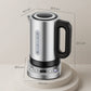 HOMCOM Electric Kettle, 1.7L, Fast Boil, 3kW Water Kettle with UK Strix Thermostat, Keep Warm Function, LCD Base, Silver Tone