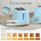 HOMCOM 1.7L 3000W Fast Boil Kettle & 2 Slice Toaster Set, Kettle and Toaster Set with Auto Shut Off, Browning Controls, Light Blue